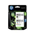 HP Inkjet  802s 黑色+彩色 打印机墨盒和喷墨打印耗材 惠普 802 号黑色/彩色原装墨盒（每包 2 个） (CR312AA)